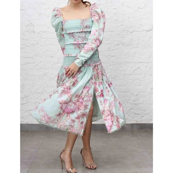 Hemant & Nandita Dream Smocked Mint Dress in XS - Picture 1 of 12
